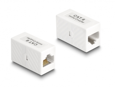 Delock Adapter RJ45 jack to RJ45 jack Cat.6 UTP white