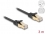 Delock RJ45 Flat Network Cable with braided jacket Cat.6A S/FTP plug to plug 3 m black