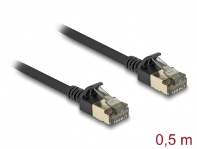 Delock RJ45 Network Cable Cat.8.1 F/FTP Slim Pro 0.5 m black