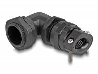 Delock Cable Gland with strain relief and bending protection 90° angled PG16 black