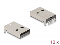 Delock USB 2.0 Type-A female 4 pin THT connector for through-hole mounting 90° angled 10 pieces