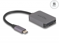 Delock USB Type-C™ Card Reader in aluminium enclosure for SD or Micro SD memory cards