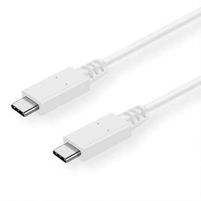 VALUE USB 3.2 Gen 2 Cable, PD (Power Delivery) 20V5A, with Emark, C-C, M/M, white, 0.5 m