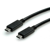 ROLINE GREEN USB 3.2 Gen 2 Cable, PD (Power Delivery) 20V5A, with Emark, C-C, M/M, black, 0.5 m