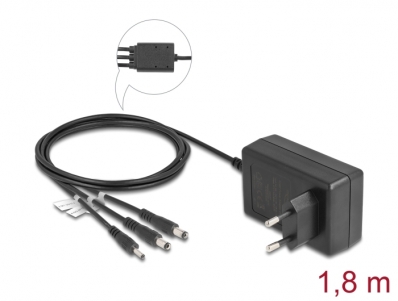 Delock External Power Supply DC 3.5 x 1.35 mm, DC 5.5 x 2.1 mm, DC 5.5 x 2.5 mm 12.0 V / 3.0 A / 36.0 W