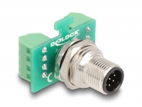 Delock M12 Transfer Module Adapter 8 pin A-coded male to 9 pin terminal block for installation