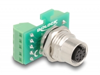 Delock M12 Transfer Module Adapter 8 pin A-coded female to 9 pin terminal block for installation