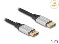 Delock DisplayPort Cable 16K 60 Hz 1 m silver metal