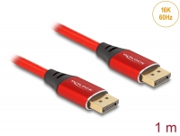 Delock DisplayPort Cable 16K 60 Hz 1 m red metal