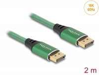 Delock DisplayPort Cable 16K 60 Hz 2 m green metal