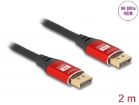 Delock DisplayPort Cable 8K 60 Hz 2 m red metal