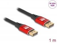 Delock DisplayPort Cable 8K 60 Hz 1 m red metal