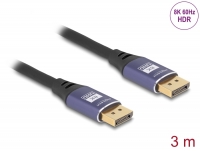 Delock DisplayPort Cable 8K 60 Hz 3 m lila metal