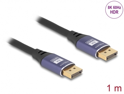 Delock DisplayPort Cable 8K 60 Hz 1 m lila metal