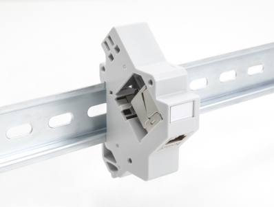 Delock Keystone Holder for DIN rail with grounding grey