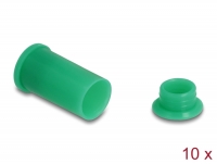 Delock DL4 Dust Cover for male and female connector, silicone, 2-parts, green 10 pcs set