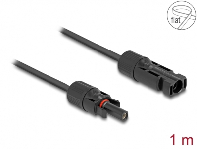 Delock DL4 Solar Flat Cable male to female 1 m black