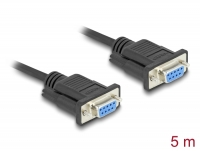 Delock Serial Cable RS-232 D-Sub9 female to female with narrow plug housing 5 m