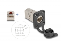 Delock D-Type RJ45 built-in connector / coupler Cat.6A STP with protective cap IP66 dust and waterproof