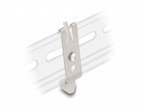 Delock Mounting holder for 35 mm DIN rail with 2 fixing holes and T3 self-tapping fixing screw