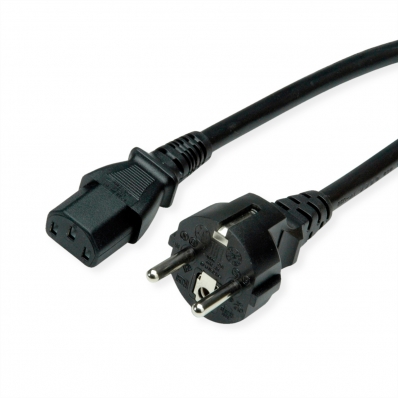 VALUE Power Cable, straight IEC Connector, black, 1.8 m