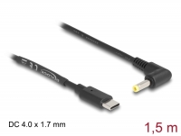 Delock USB Type-C™ Power Cable to DC 4.0 x 1.7 mm male angled 1.5 m