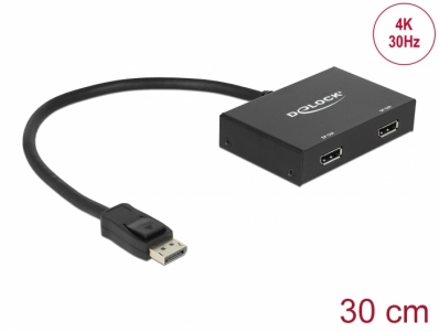 Delock DisplayPort 1.2 Splitter 1 x DisplayPort in > 2 x DisplayPort out 4K