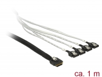Delock Cable mini SAS SFF-8087 > 4 x SATA 7 pin 1 m metal