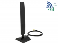 Delock WLAN 802.11 ac/a/h/b/g/n Antenna RP-SMA plug 4 - 6 dBi omnidirectional with magnetic base and connection cable black