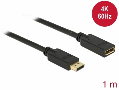 Delock DisplayPort 1.2 extension cable 4K 60 Hz 1 m