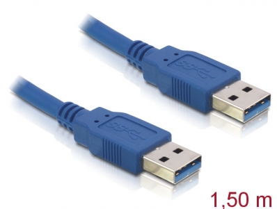 Delock Cable USB 3.0 Type-A male > USB 3.0 Type-A male 1.5 m blue