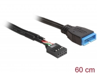 Delock Cable USB 2.0 pin header female > USB 3.0 pin header male 30 cm