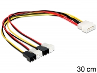 Delock Cable power Molex 4 pin male > 4 x 2 pin fan