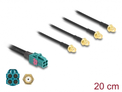 Delock Cable Mini FAKRA Z jack quad to 4 x SMA jack