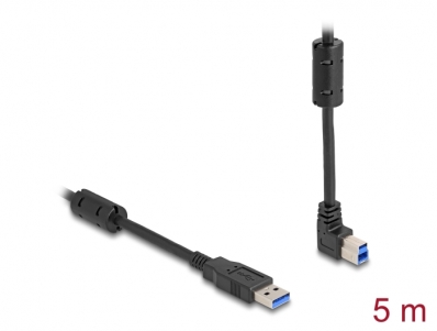 Delock USB 5 Gbps Cable Type-A male to Type-B male 90° upwards angled 5 m