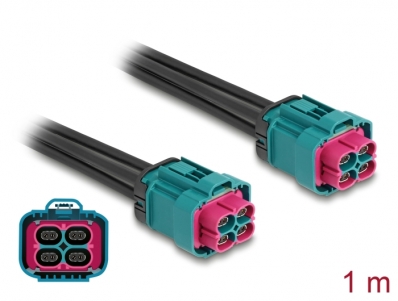 Delock Cable HDMTD Z quad jack to HDMTD Z quad jack 1 m IP67 Protection Class