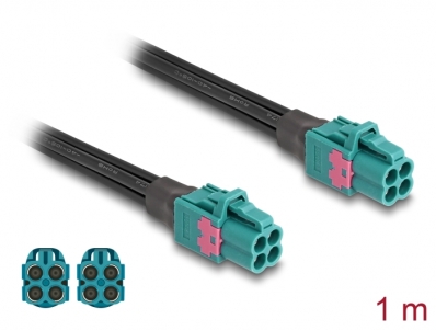 Delock Cable Mini FAKRA Z jack quad to Mini FAKRA Z jack quad