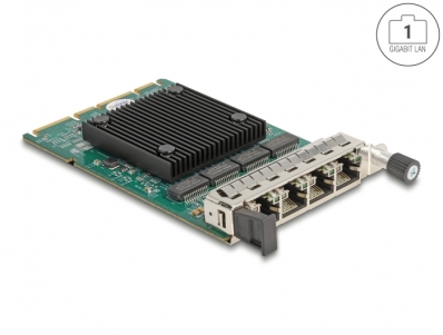 Delock OCP 3.0 Card to 4 x RJ45 Gigabit LAN