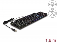 Delock Mechanical USB Gaming Keyboard wired 1.6 m black with RGB illumination