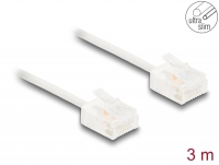 Delock RJ45 Network Cable Cat.6 UTP Ultra Slim 3 m white with short plugs