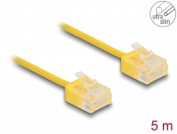 Delock RJ45 Network Cable Cat.6 UTP Ultra Slim 5 m yellow with short plugs