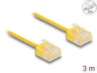 Delock RJ45 Network Cable Cat.6 UTP Ultra Slim 3 m yellow with short plugs