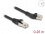 Delock RJ45 Network Cable Cat.8.1 S/FTP plug 45° left angled to plug straight up to 40 Gbps 0.25 m black