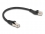 Delock RJ45 Network Cable Cat.8.1 S/FTP plug 45° left angled to plug straight up to 40 Gbps 0.25 m black