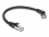 Delock RJ45 Network Cable Cat.8.1 S/FTP plug 45° right angled to plug straight up to 40 Gbps 0.25 m black