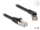 Delock RJ45 Network Cable Cat.6A S/FTP plug 45° right angled to plug straight 1 m black