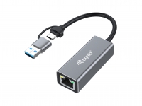 Equip Adapter USB-C -> RJ45 10/100/1000/2500 Mbps + USB-A