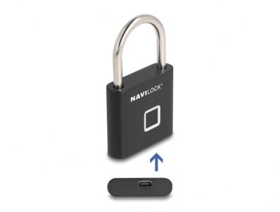 Navilock Padlock with fingerprint 75 x 45 x 13 mm black