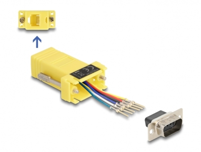 Delock D-Sub 9 pin male to RJ12 female Assembly Kit yellow