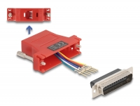 Delock D-Sub 25 pin male to RJ12 female Assembly Kit red